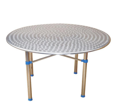 简约现代1.2m江湖产品不锈钢圆台餐桌餐桌椅组合快餐桌伸缩餐
